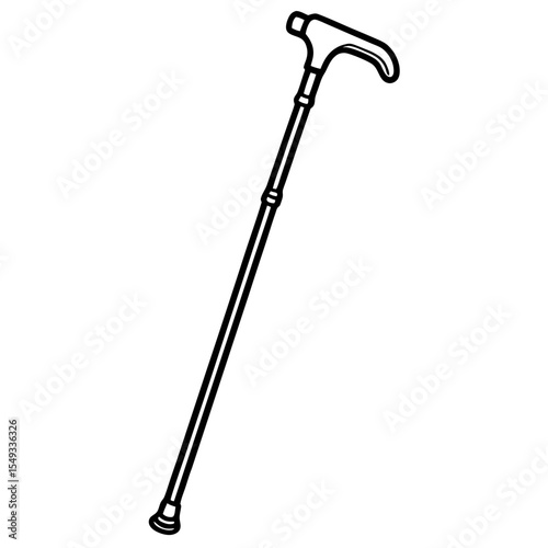 Walking Cane Silhouette Vector Art