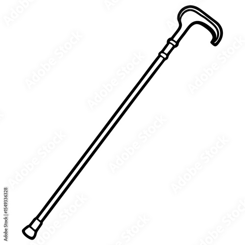 Walking Cane Silhouette Vector Art