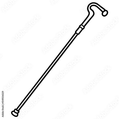 Walking Cane Silhouette Vector Art