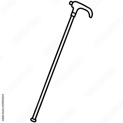 Walking Cane Silhouette Vector Art