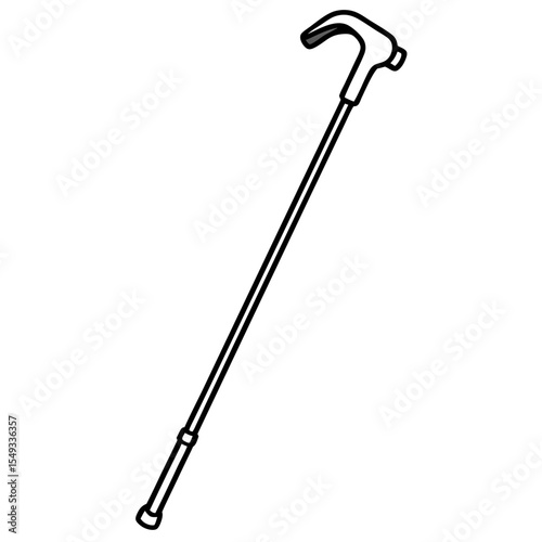 Walking Cane Silhouette Vector Art