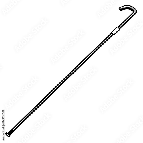 Walking Cane Silhouette Vector Art