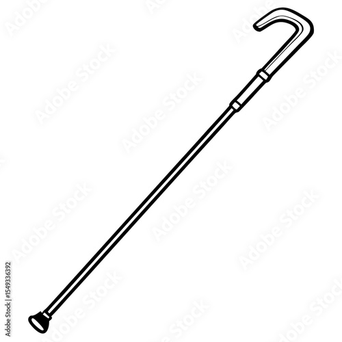 Walking Cane Silhouette Vector Art