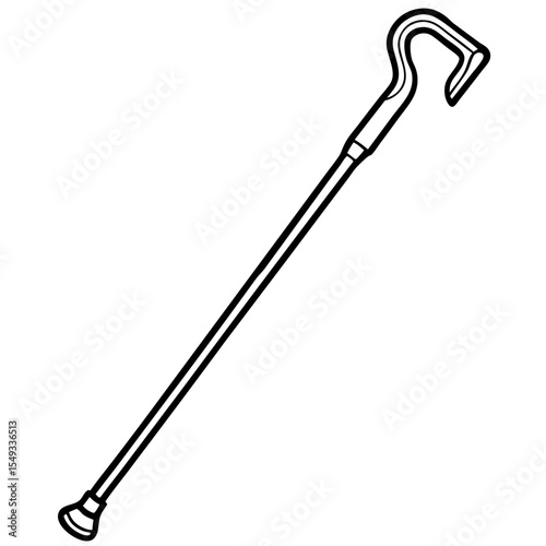 Walking Cane Silhouette Vector Art