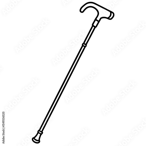 Walking Cane Silhouette Vector Art