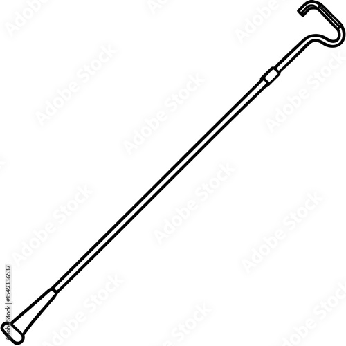 Walking Cane Silhouette Vector Art