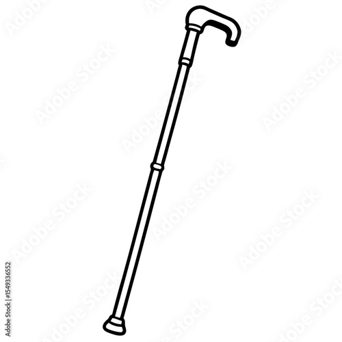 Walking Cane Silhouette Vector Art