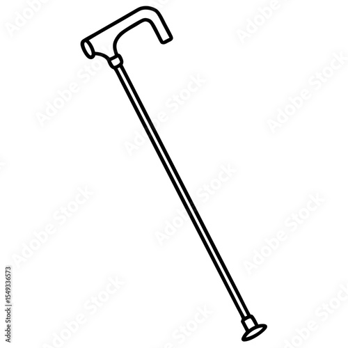 Walking Cane Silhouette Vector Art