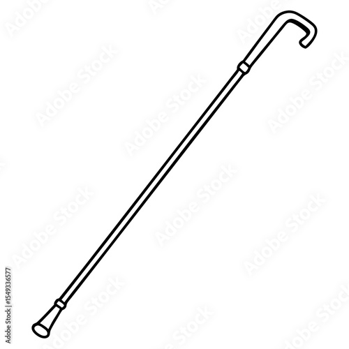 Walking Cane Silhouette Vector Art