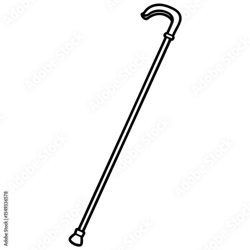 Walking Cane Silhouette Vector Art
