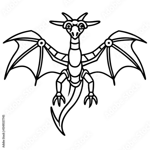 Dragon Drone line art vector