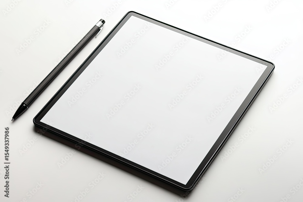 Graphic Tablet with Pen for Illustrators and Designers Isolated on White Background Graphic Tablet with Pen for Illustrators and Designers Isolated on White Background