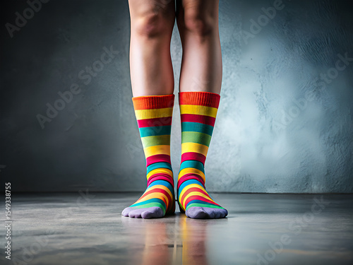 Playful Striped Socks. Colorful Fashion Statement for Cozy Comfort
