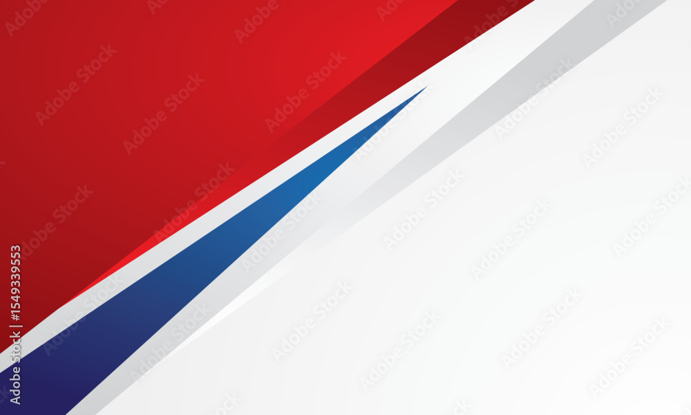 Naklejka premium Red and blue border frame on white background