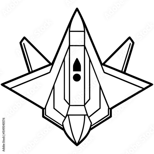 F-22 Raptor line art vector