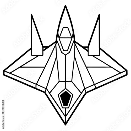 F-22 Raptor line art vector