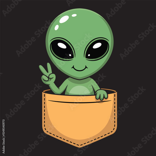A alien vessel or UPO is sitting on the shift vector illustration design.