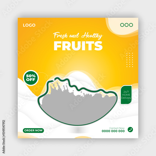 healthy food banner template design