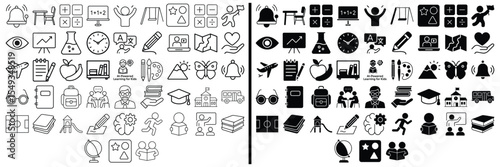 Collection of Icons: A versatile set of vector icons, meticulously designed for a range of applications, providing a comprehensive visual resource. These versatile icons.