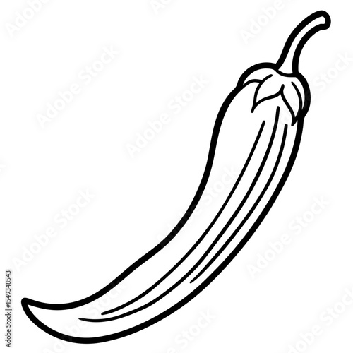 Green chili line art vector