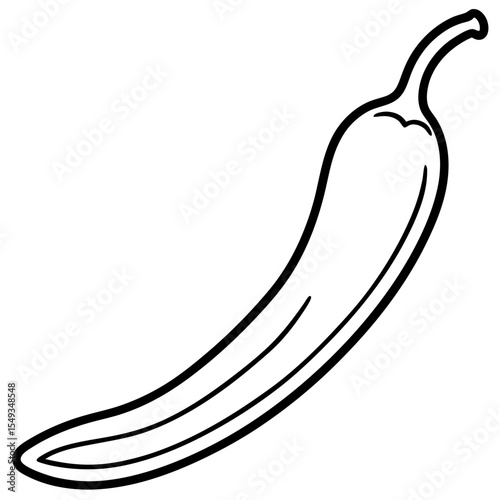 Green chili line art vector