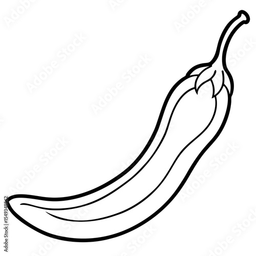 Green chili line art vector