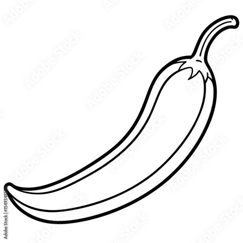 Green chili line art vector