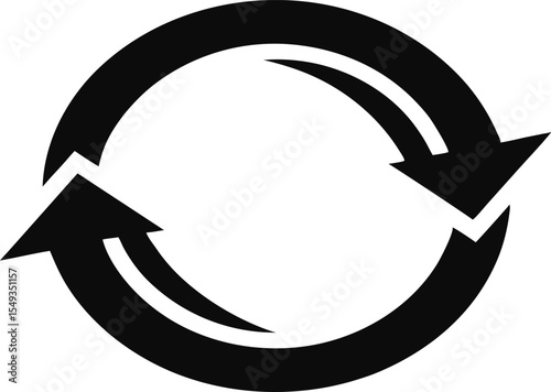 Circular Reload Arrow Silhouette Vector Illustration