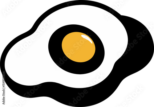 Fried Egg Icon Silhouette Vector Illustration Black And White