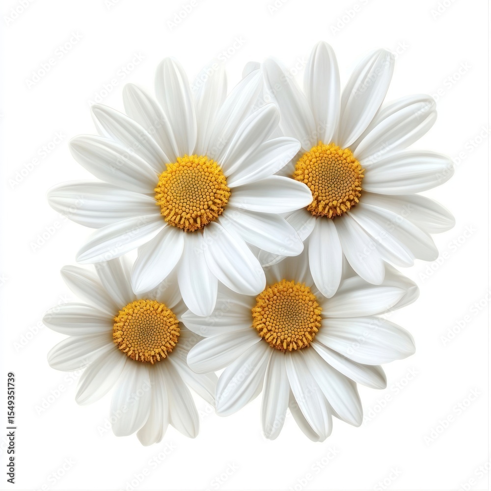 Fototapeta premium Three white daisy flower daisies flowers background.