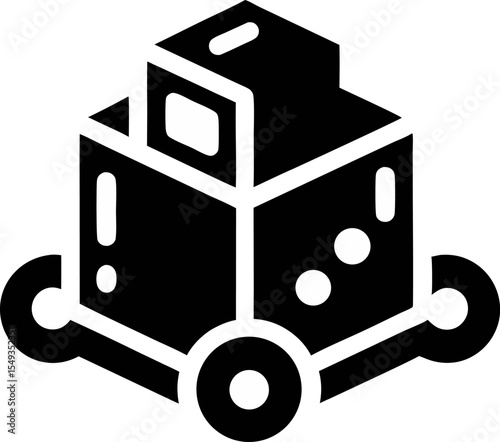 Icon Baby Toy Block Silhouette Vector Illustration