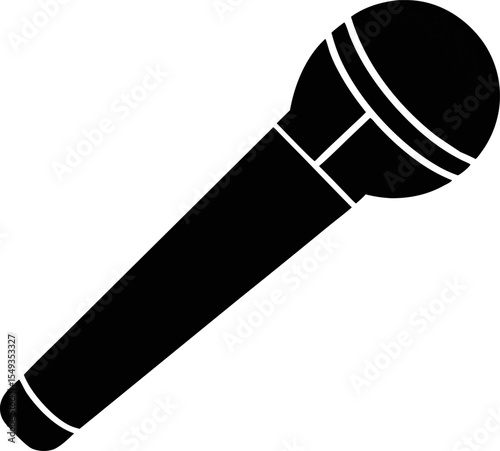 Zoom Microphone Silhouette Vector Illustration Black And White