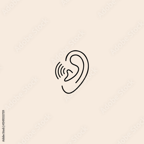 Easy ear listening icon flat vector design.