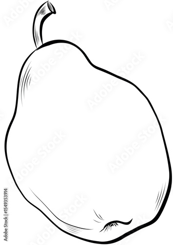 Juicy ripe pear fruit sketch vector