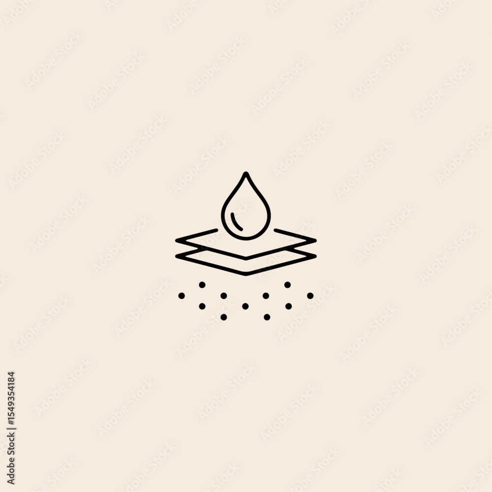 Fototapeta premium Waterproof material icon flat vector design.