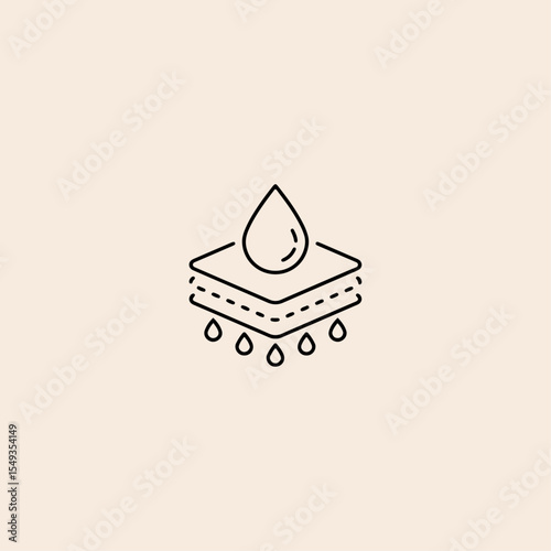 Waterproof material icon flat vector design.