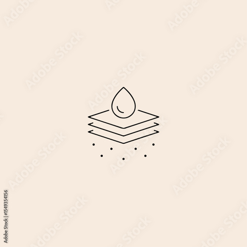 Waterproof material icon flat vector design.