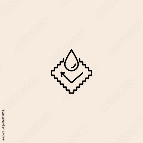 Waterproof material icon flat vector design.