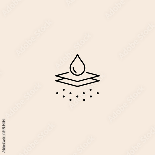 Waterproof material icon flat vector design.
