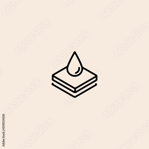 Waterproof material icon flat vector design.