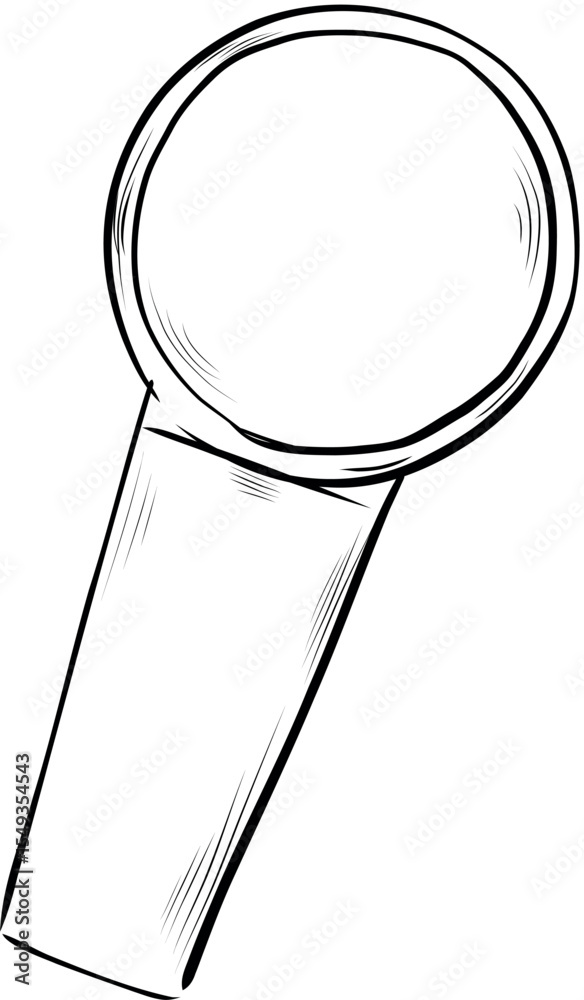 Vintage magnifying glass hand drawn vector