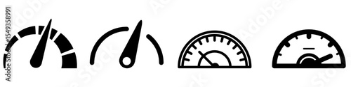 Speedometer vector icon set. speed illustration sign collection. tonometer symbol or logo.