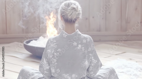 Calm meditation in a serene environment