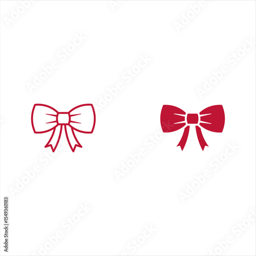 Bow tie icon set. Coloring book for children. Vector illustration in outline style.