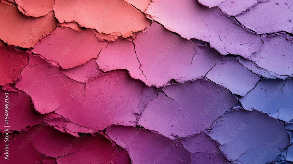 Obraz premium This image showcases a vibrant textured surface with layered paint patterns in shades of red, pink, and purple, creating a visually striking abstract composition.