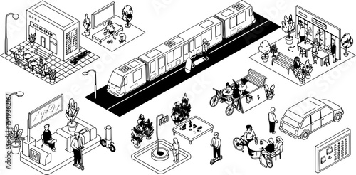 vector of urban life 