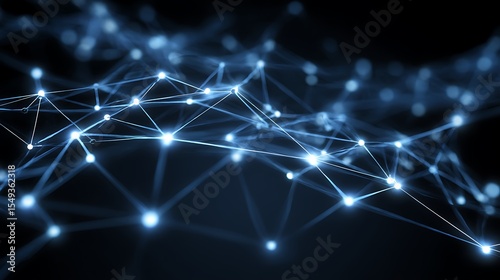 Network Connection Abstract Blue Light Background