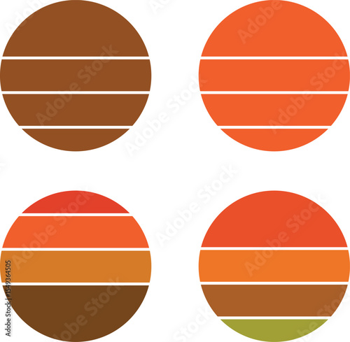 Vintage retro sunset illustration isolated on white background design