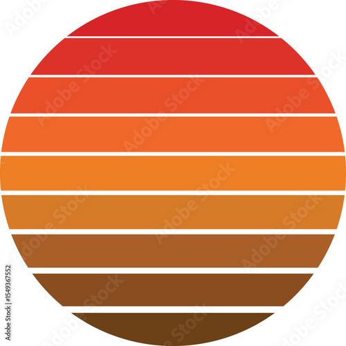 Retro vintage sunset vector design isolated on white background