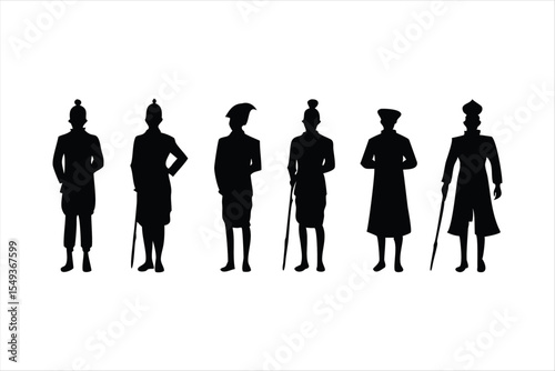 Old West Cowboy and Gentleman Silhouettes - Vintage Western Characters